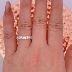 1.45 Carat Full Eternity Lab Zuchtdiamant Ehering 14k Weißgold, Diamant Ehering, stapelbar Diamant Band, Geburtstagsgeschenk