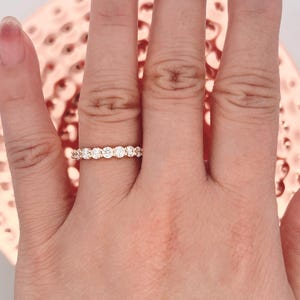 1 Carat Lab Grown Diamond Wedding Band 14k Yellow Gold, Half Eternity Lab Grown Diamond Wedding Band, Stackable Wedding Band, U Prongs Band