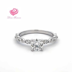 1 Carat E Color VS1 Clarity IGI Certified Lab Grown Diamond Engagement Ring, 14k White Gold Diamond Wedding Ring, Anniversary Ring