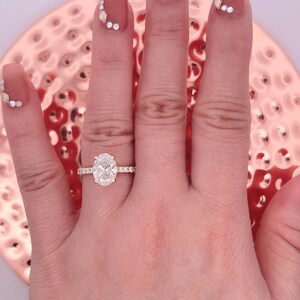 2.42 Carats Oval Cut Lab Grown Diamond Engagement Ring 14k Yellow Gold, Oval Lab Grown Diamond Wedding Ring, Hidden Halo Engagement Ring