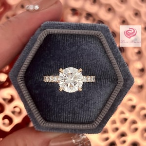 2.5 Carats Round Cut Lab Grown Diamond Engagement Ring, 14k Yellow Gold Diamond Wedding Ring, Lab Grown Diamond Engagement Solitaire Ring