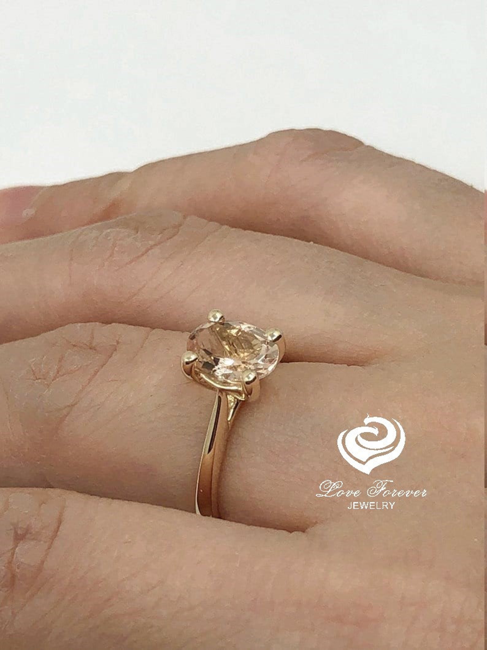 Oval Cut Engagement Ring 14k Yellow Gold Oval Solitaire Ring Etsy