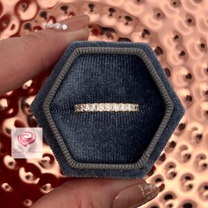 Full Eternity Lab Grown diamanten trouwring 14k geel goud, Eternity diamanten trouwring, diamanten jubileumring, stapelbare band