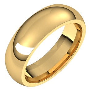 Alliance pour homme en or 14 carats, alliance pour homme finition polie, alliance en or blanc, son alliance, alliance pour homme, alliance de 6 mm