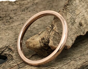 Solid Gold comfort Band, Plain Wedding Band, Rose Gold Band, Plain Band, Matching Wedding Band, Couples Band Rose Gold Band