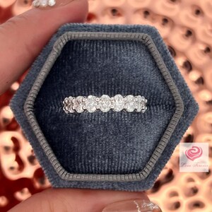 Full Eternity Lab Grown Diamond Band, 2.80 Carats Oval Cut Eternity Diamond Wedding Band 14k White Gold, Stackable Lab Grown Diamond Band