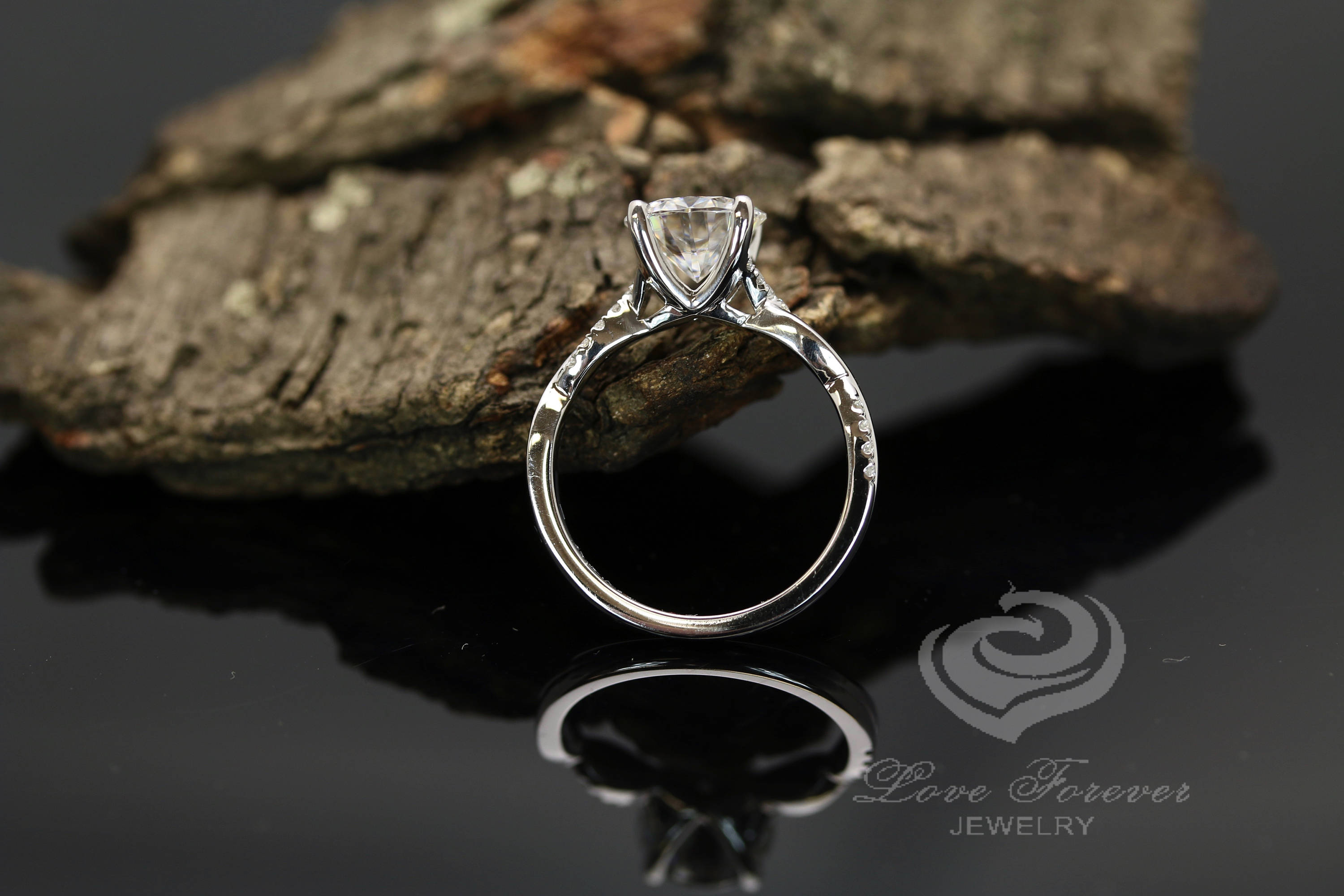 2 CT Round Engagement Ring Diamond Engagement Ring 14k White Etsy