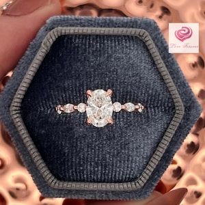 1 Carat Oval Cut Lab Grown Diamond Engagement Ring 14k Rose Gold, Oval Cut Diamond Solitaire Engagement Ring, Anniversary Wedding Ring