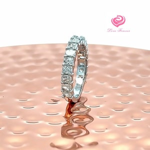1,85 karaat Radiant Cut Lab Grown Diamond Wedding Band 14k White Gold, 3/4 Eeuwigheid Diamond Wedding Ring, Lab Grown Diamond Anniversary Band