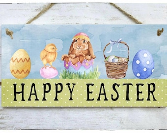 Happy Easter sign Farmhouse Tiered tray decoration sign Spring Easter Home decor