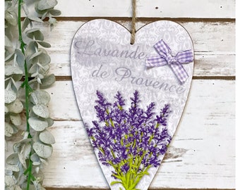 Lavande de ProvenceLarge hanging heart plaque 20 cm Handmade Decoupaged/Lavender/French country/Gift for Mum/Mother's day gift/Birthday