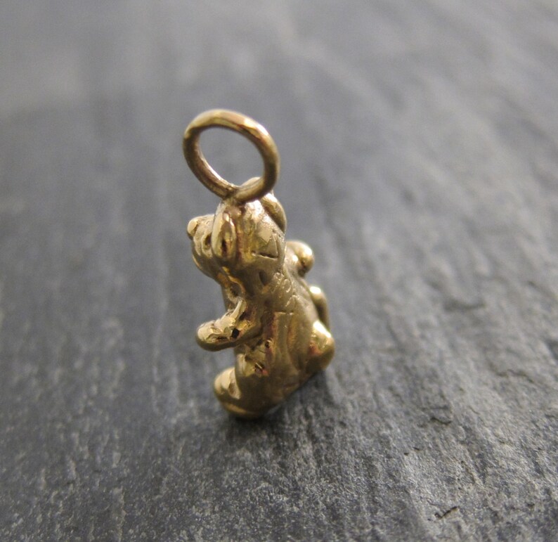 Teddy bear pendant designed by Stephane de Blaye charm. reclaimed bronze pendentive