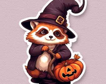 Cute Red Panda Halloween Stickers, Red Panda Sticker Set, Animal Sticker, Panda Sticker,  Kids Sticker