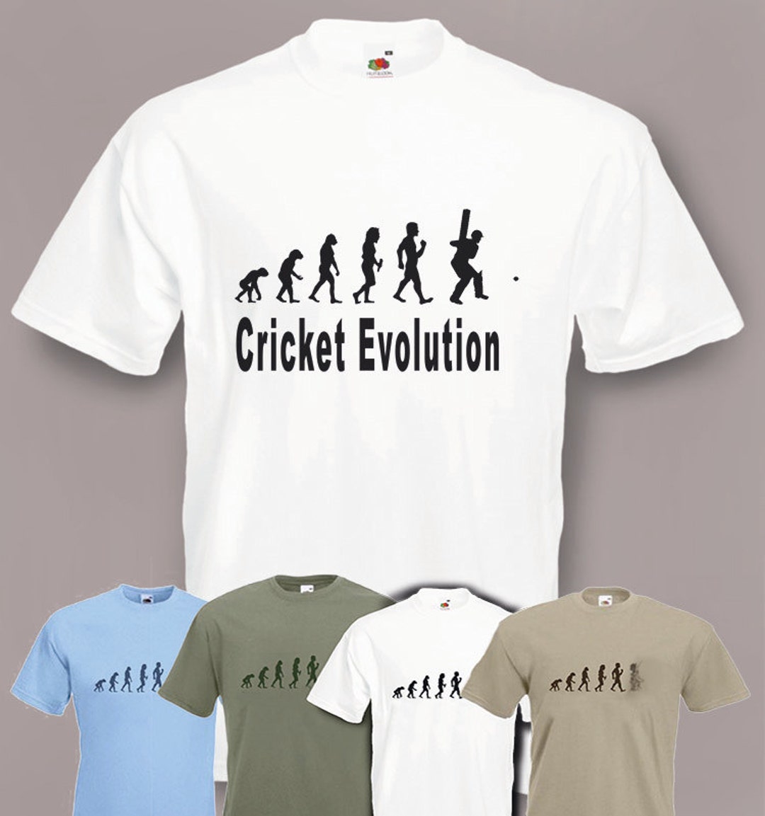 Evolution to Cricket Tshirt Funny Cricket Player Tshirt Sizes Sm to