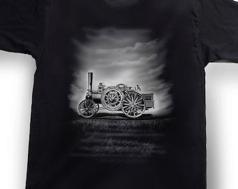 Airbrushed Traction Engine T-shirt Steam tractor in all sizes