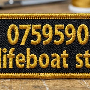 Customer embroidery patches with logo Size: 21cm and 12cm