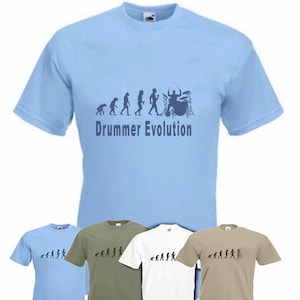Evoluzione a Funny percussionista batterista Shirt taglie Sm a 2XXL