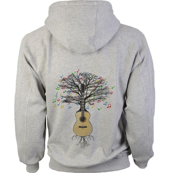 Acoustic Guitar Hoody Musical Tree Guitarist in sizes up to XXL