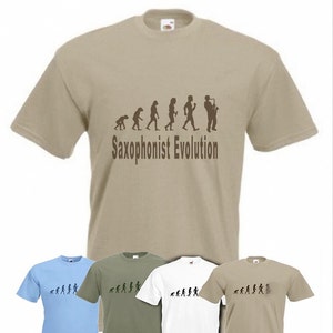 Evolution To Saxophonist  t-shirt Funny Saxophone T-shirt sizes Sm TO 2XXL