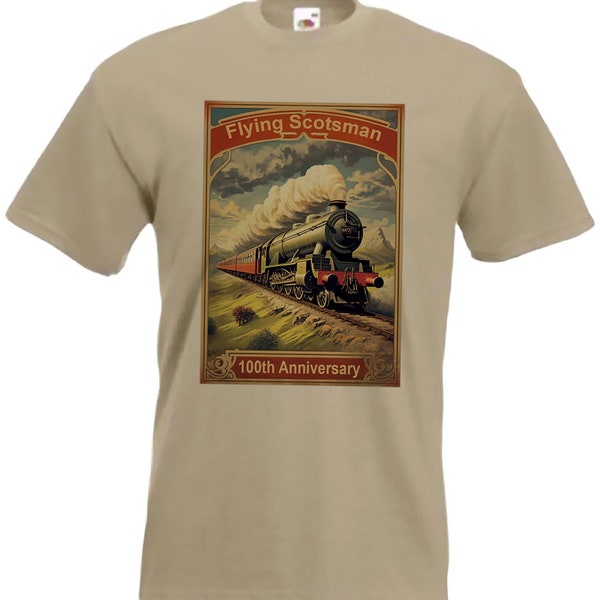 Flying Scotsman Train T-shirt 100th Anniversary Railway Steam Engine