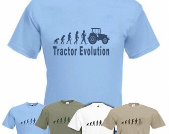 Evolution To Tractor t-shirt Funny Farming T-shirt in sizes Sm to 2XXL