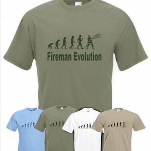 Evolution To Fireman t-shirt Funny Fire Fighter T-shirt sizes Sm TO 2XXL