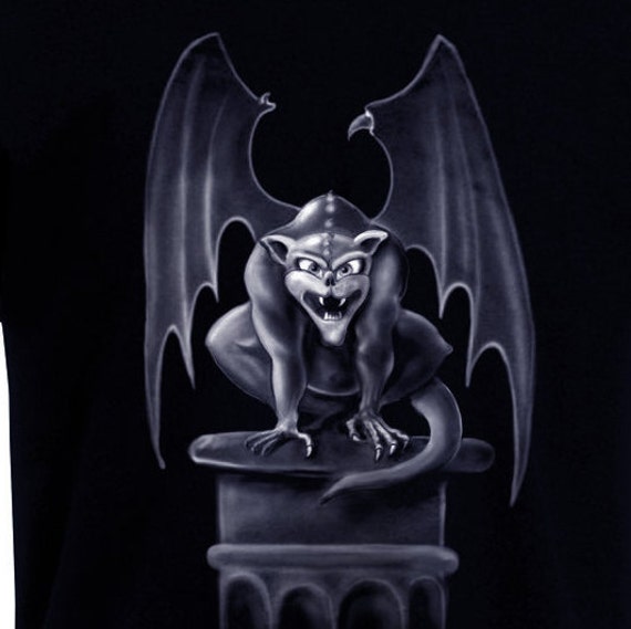 Airbrush Style Gargoyle Nocturnal Creatures Tee Shirt In All Etsy