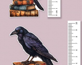 Raven Sticker Reading Book Reader Laptop Vinyl Sticker