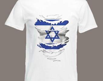 Israeli Flag T-Shirt see Muscles through Ripped T-Shirt Motorcycle TT Races in all sizes