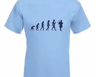 Evolution To Bagpiper t-shirt Funny Bagpipes  T-shirt sizes Sm TO 2XXL