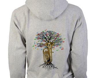 Tuba Hoody Musical Tree Tubaist in sizes up to XXL