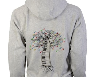 Paino Hoody Musical Tree Keyboard in sizes up to XXL