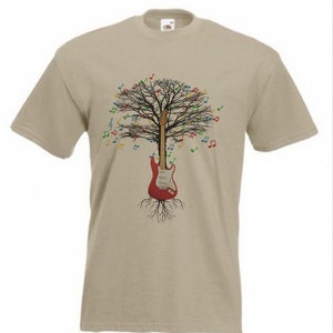 Electric Guitar T-shirt Musical Guitarist Tree  in sizes Small to XXL