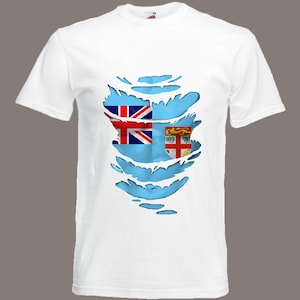 Fiji Flag T-Shirt see Muscles through Ripped T-Shirt in all sizes