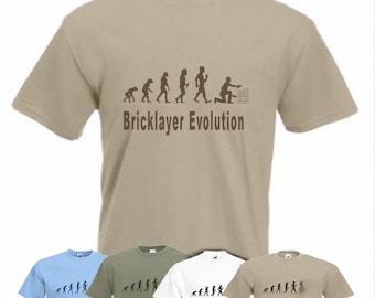 Evolution To Bricklayer t-shirt Funny Masonry Brickie T-shirt sizes Sm TO 2XXL