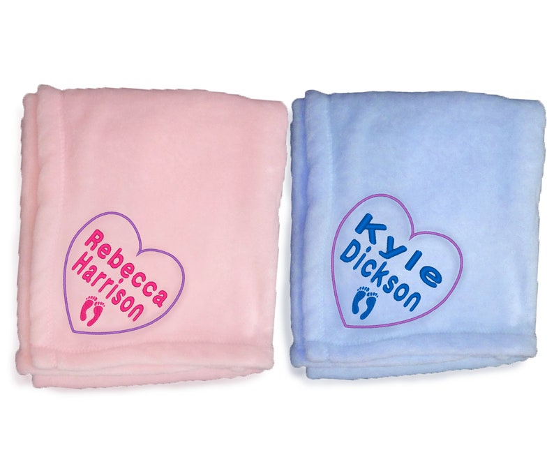 personalised embroidered baby fleece blanket