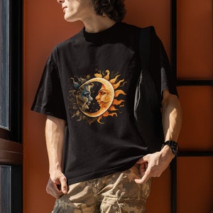 Sun and Moon T-Shirt Crescent And Sun T shirt Astronomy Manifesting Shirt