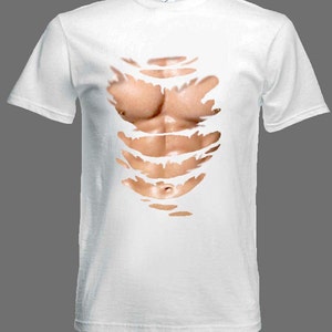 SECHS PACKMASS Muskel T-shirt - Kostüm Junggesellenabschied 6 Abs Muskeln S, 3XXXL