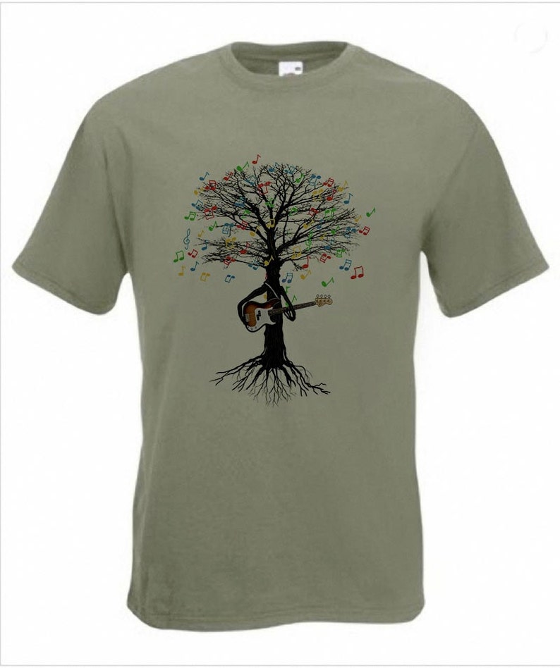 Bass Guitar T-shirt Musical Tree Bass Guitarist in all sizes image 2