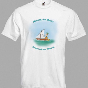 Cartoon zeilen T-shirt Sailing Boat in alle maten