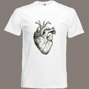 Heart t-shirt Vintage Anatomical Heart Biology Anatomy Medical Small TO XXXL image 1