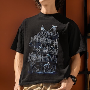 Scaffolder T-shirt scaffolding construction Father's Day gift black lady fit and unisex tee
