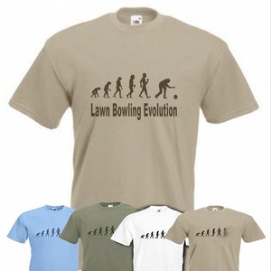 Evolution To Lawn Bowling camiseta Funny Bowler tallas de camiseta Sm TO 2XXL