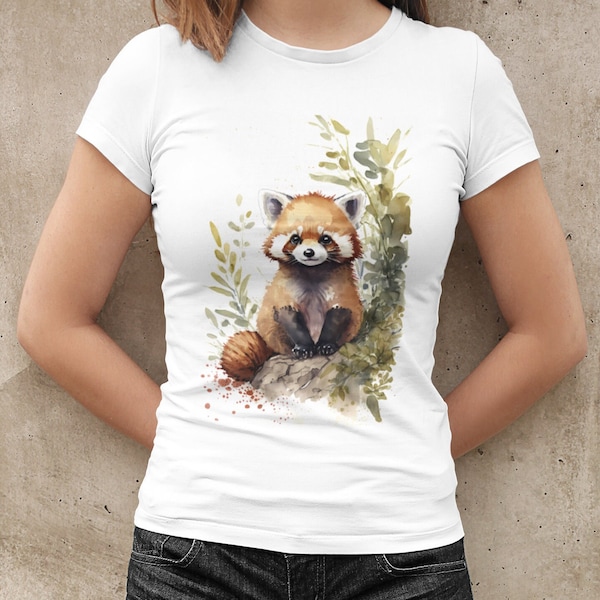 Red Panda T-Shirt Cute T-Shirt Cadeaux, Cadeaux Pour panda rouge Amoureux petit panda Lady Fit Tee