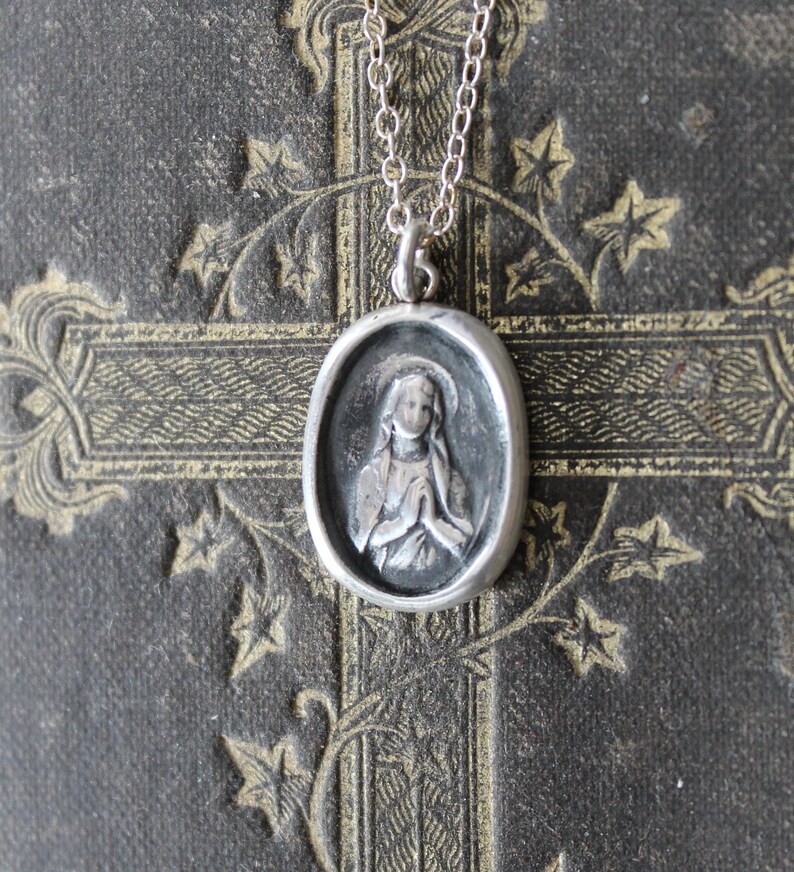 Our Lady of Beauraing-virgin With the Golden Heart Fine Silver Charm ...