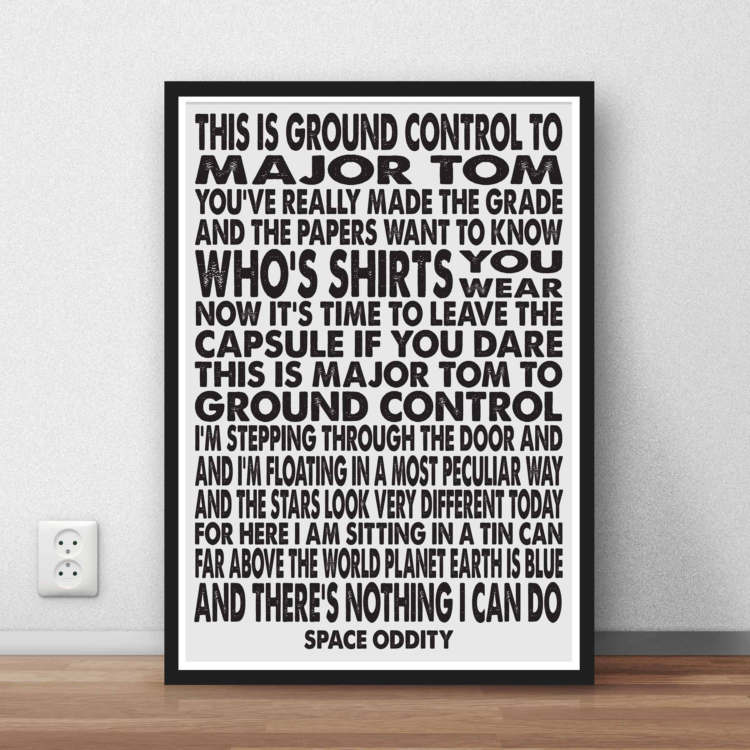 David Bowie Ground Control print poster wall art gift music Etsy