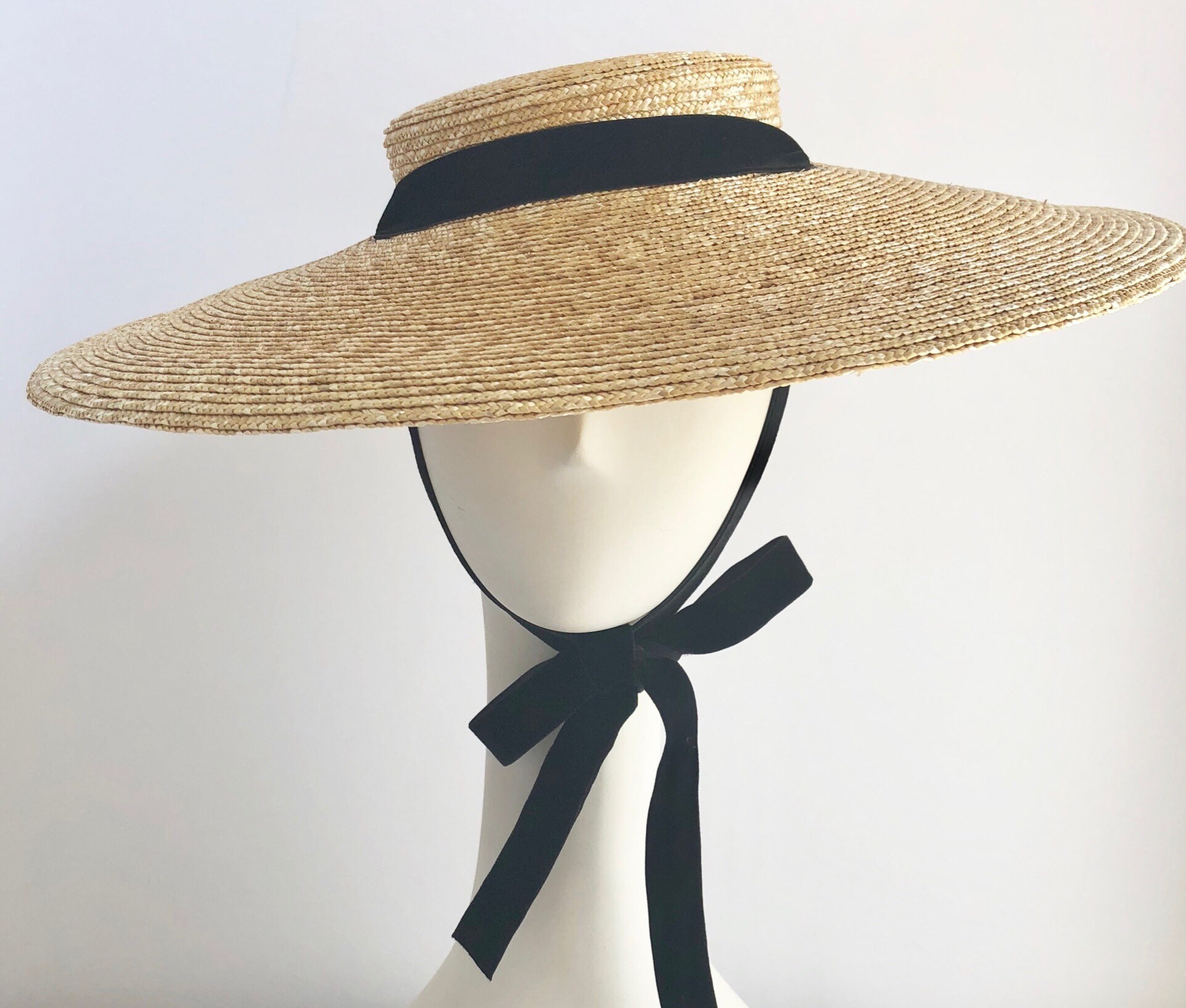 New Orleans Straw Bergere Wide Brim Hat Etsy