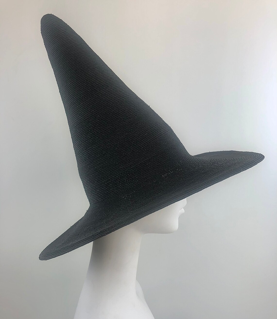 Black Straw Witch Hat Etsy