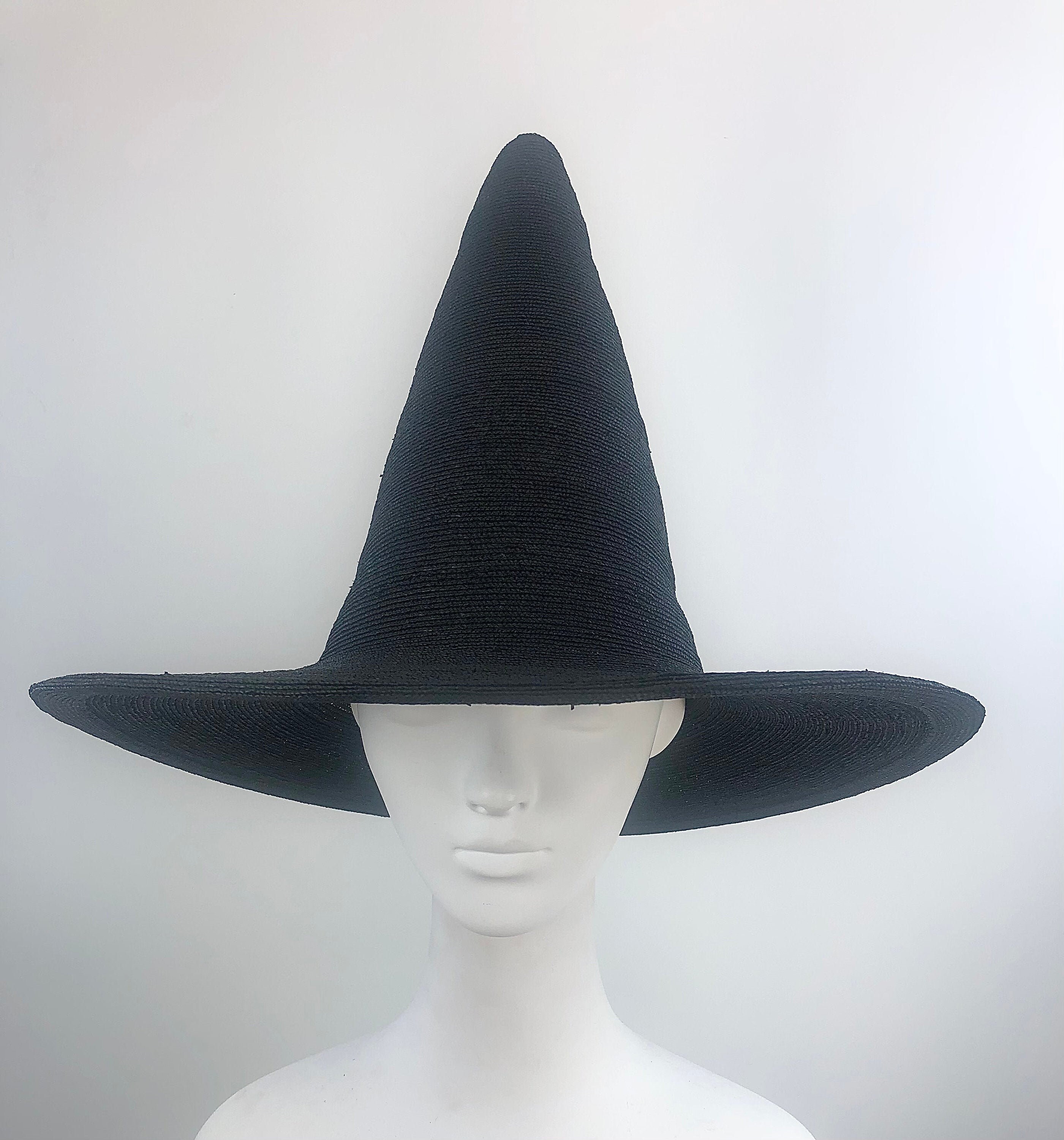 Black Straw Witch Hat - Etsy Australia