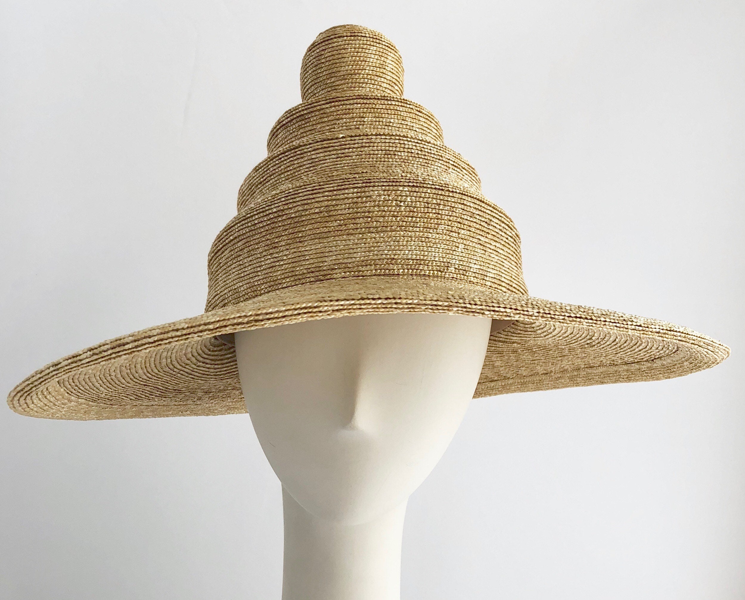 Wide Brim Pagoda Sun Hat in Natural 